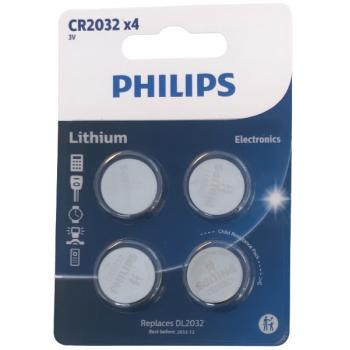 PHILIPS knapcelle batterier CR2032 LITHIUM 3V - 4 stk