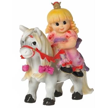 Prinsesse på hest (H: 12cm) Poly