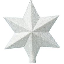 Hvid Plast stjerne med glimmer (10cm eller 20 cm) Plast