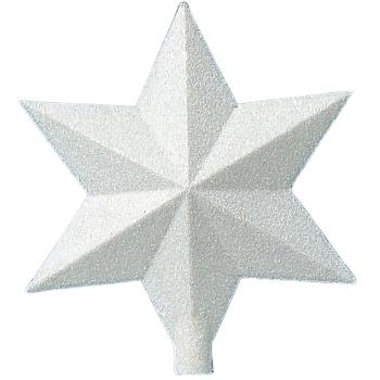 Hvid Plast stjerne med glimmer (16,5 cm) Plast