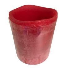 Rød stearin LED lys  8cm Ø høj 14cm
