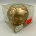 Lysestage kugle i guld med guld motiv - E (8cm Ø) Glas