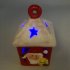 Jule lygte med led, Julemand med pakke - C (11cm) Batteri