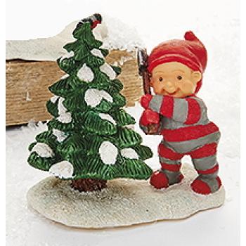 Babynisse med økse, fæle juletrær - C (H: 9,5cm) Poly