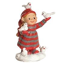 Babynisse pige med duer - A (H: 6cm) Poly
