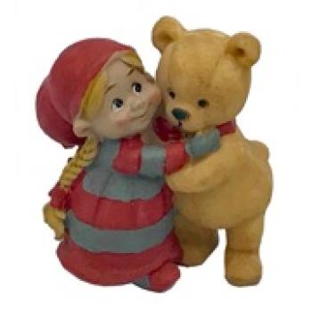 Babynisse bjørn og pige - B (H: 5cm) Poly