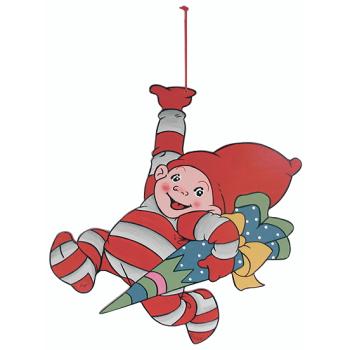 Babynisse slik til ophæng - B (H: 36cm) Træ, Trykt 2 side