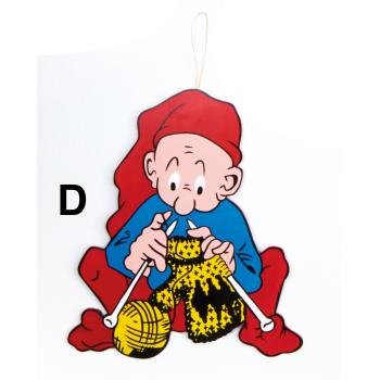 Bramming nisse strikker, trænisse til ophæng (H:40 cm) Træ, tryk på 1 side