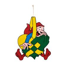 Bramming nisse, hænger på Flettet hjerte, til ophæng (H:40 cm) Træ, tryk på 1 side