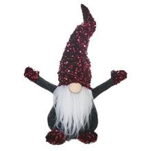 Nissegnom med røde pallietter (H: 40 cm) Stof