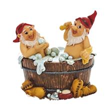 2 Skovnisser i bad (H: 10 cm) Poly 2 Skovnisser i bad (H: 10 cm) Poly