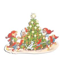 Træ Kravlenisse Danser om Juletræ, Vilhelm Hansen (40 cm) 1side tryk