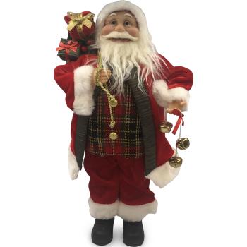 Julemand, stående med mavesæk over skulderen (45cm) Stof