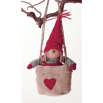 Strik nisse i hænge kurv pige (20cm høj) Strik