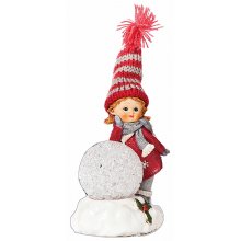 Nisse med snekugle som skifter farve - A (11cm)