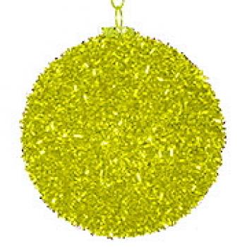 Jule kugler metalic der glimter Guld (8cm) 1 stk i æske