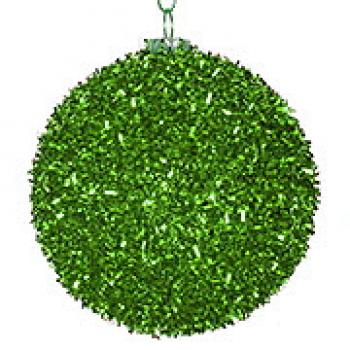 Jule kugler metalic der glimter Grøn (8cm) 1 stk i æske