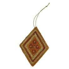 Metal pynt med broderi og perler med snor til ophæng Ruder (9 cm) Broderi